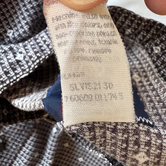 Wrangler X-Long Tails Mens Long Sleeve Western Dress Shirt Long Sleeve Gray/Blk - Picture 8 of 13